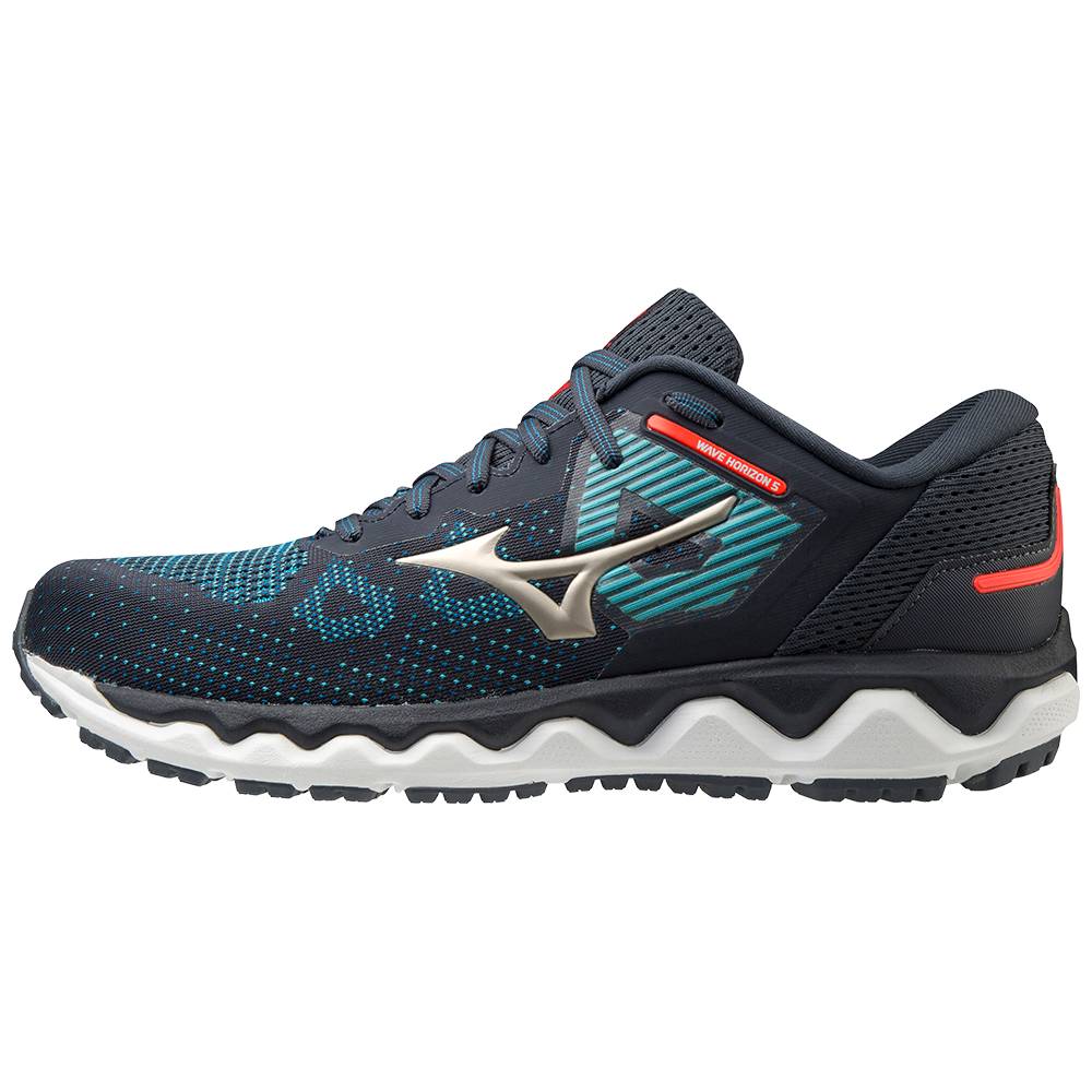 Mizuno Wave Horizon 5 - Erkek Koşu Ayakkabısı - Siyah/Mavi Türkiye (CVBNJA-089)